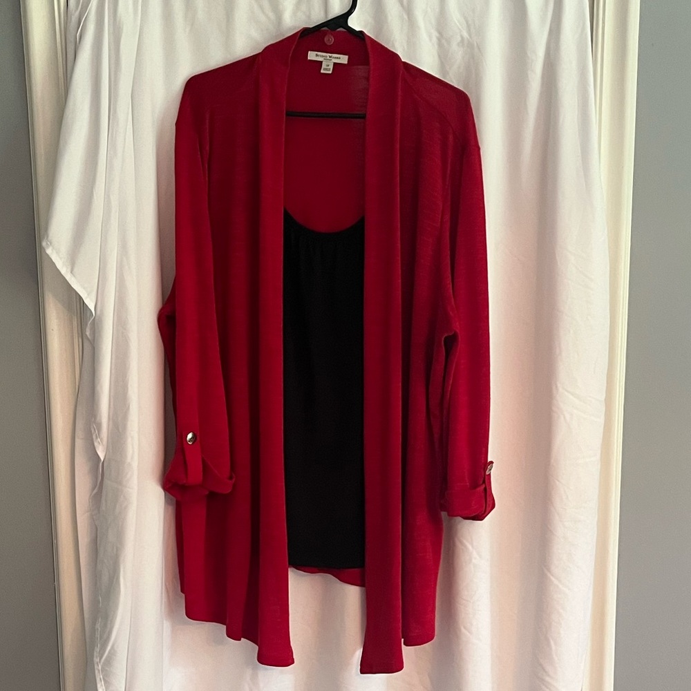 Woman’s 3x Studio Works cardigan with built in tank $19